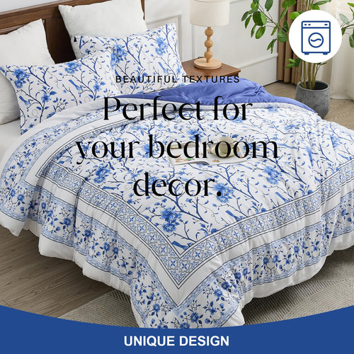 Set De Edredón Queen Size Finestichery, 100% Algodón De
