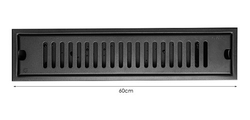 Imagen 2 de 7 de Rejilla Piso Rectangular Ladrillo De 60cm X 10cm Negro Mate