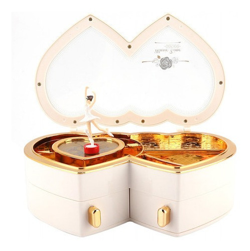 Double Heart Dancer Music Jewelry Box