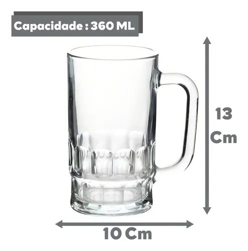 Jarra de cerveza y cerveza, vaso de vidrio de 360 ml, kit de restaurante, 6