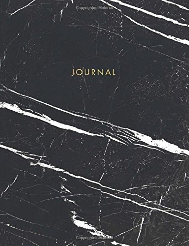 Journal Classic Black And White Marble With Gold Lettering  