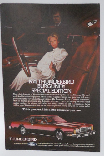 Propaganda Ford Thunderbird 1974 Burgundy Special Edition