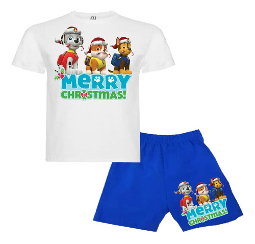 Pijama Corto Niños Algodon Mario Bros Navidad