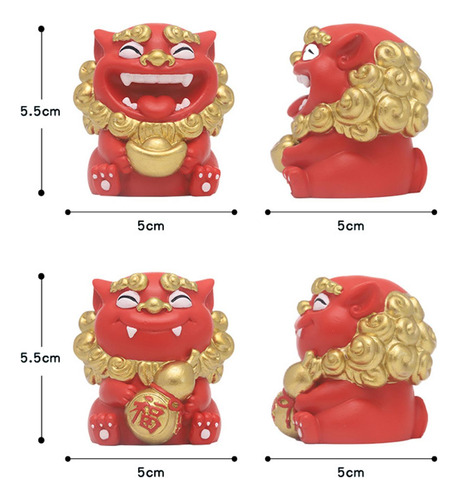 2 Piezas Mini Estatua De León Figura En Miniatura Figura