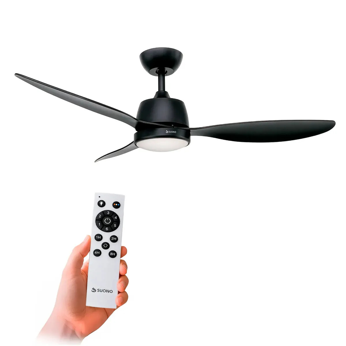 Ventilador de Techo 52'' Suono Aura 3 Aspas Luz LED 6 Velocidades