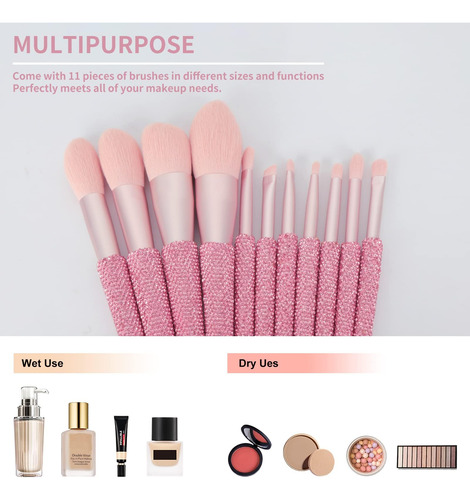 Juego De Brochas De Maquillaje Profesional, 11 Piezas, Cosmé