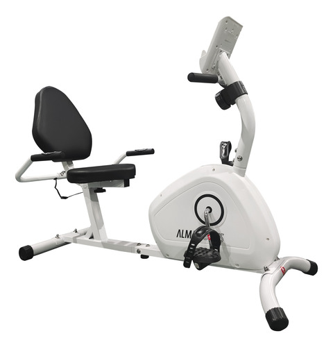 Bicicleta Fija Horizontal Alma Bikes Ab2103 Pulso + Display Blanco Combinado Con Negro