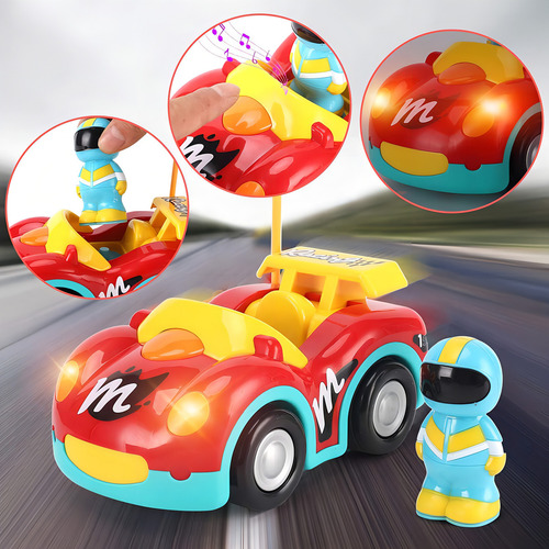 Carro de polícia de desenho animado Haktoys com cor de controle R Carro de polícia vermelho e azul