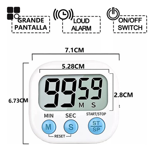 4 Temporizador Cocina Digital Huevo Timer Cronómetro Alarma