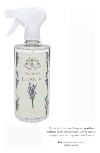 Agua Perfumada Lavanda Dani Fernandes Aromas Para Ambientes