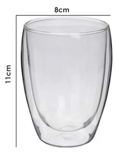 Conjunto Copos Para Chá/ Drinks Dupla Parede - 260 Ml