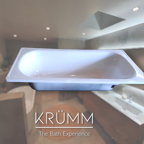 Bañera Krumm Chapa Enlozada 160x70 Blanco Antideslizante