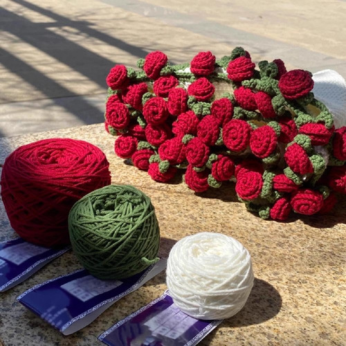 Manta De Flores Crochet Plegable - Ligera Y Portátil