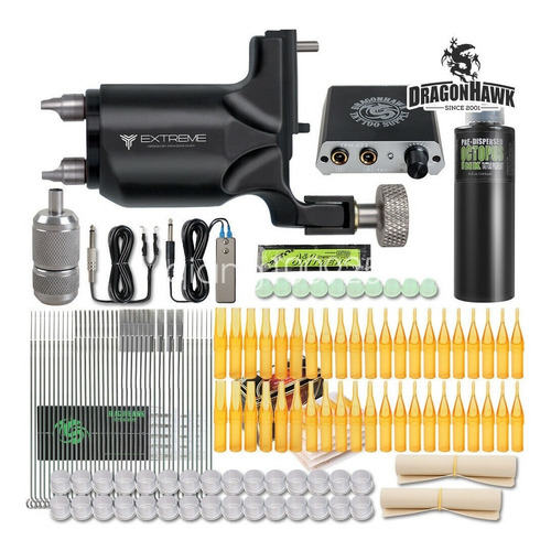 Kit Tatuaje Tattoo Dragonhawk Extreme  Maquina Rotativa