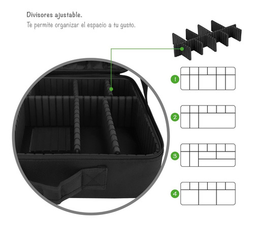 Imagen 2 de 10 de Maletín Organizador Bolso División Maquillaje