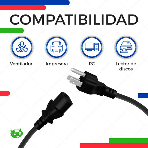 Cable Trifasico De Corriente Alimentacion Pc Cpu Monitor 1.4