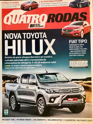 2306 Revista Quatro Rodas #676 Nova Toyota Hilux (ótimo Est)