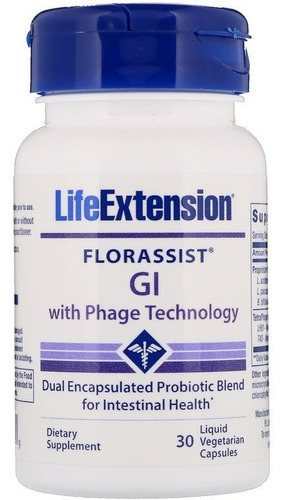 Probiótico Florassist Com Gi Phage Technology 30 Cápsulas Life Extension Encapsulamento Dual Melhor Que Pb8 Probiotic10 