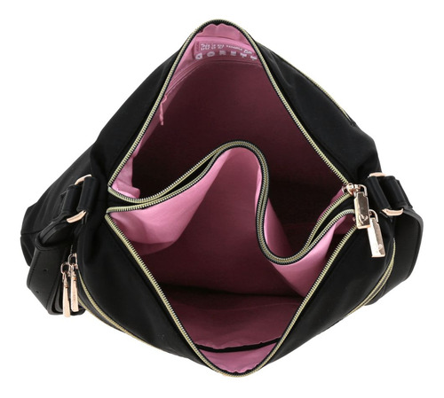 Bolso Gorétt Tipo Crossbody Textil Básico Gorétt Estela P25 Negro Lisa Oro Negro