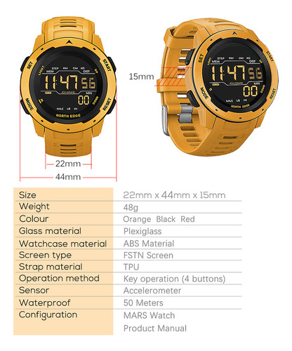 Reloj Digital, Reloj Militar, Reloj Impermeable Con Alarma