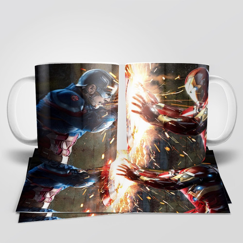 Vengadores Capitan America Iron Man Taza Tu Propio Estilo