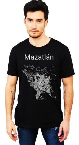 Playera Mazatlán Sinaloa Mapa Ciudades Diseño 003 Beloma