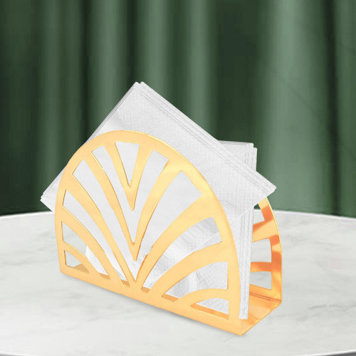 4 Gold Metal Napkin Holder Bathroom For Table Semicircle