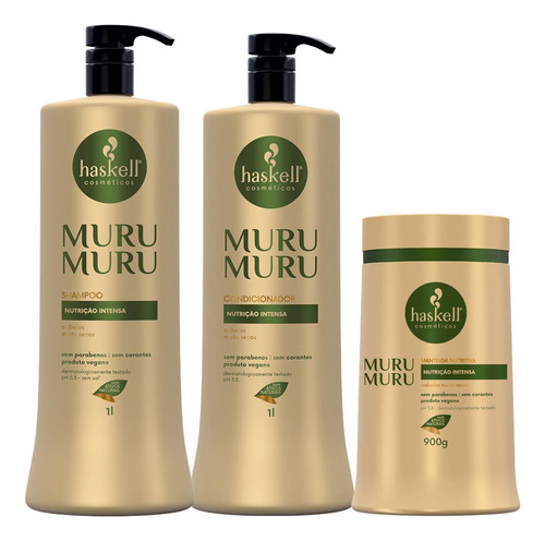 Kit Haskell Murumuru Sh Cond Máscara 1l 6 Itens Completo
