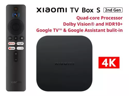 Xiaomi Mi TV Box S - Reproductor streaming en 4K Ultra HD, Bluetooth,  Wi-Fi, Asistente de Google con Chromecast, Negro