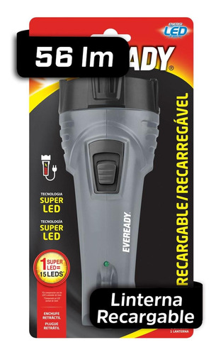 Linterna Recargable Eveready Evrhcala 56 Lum Super Led