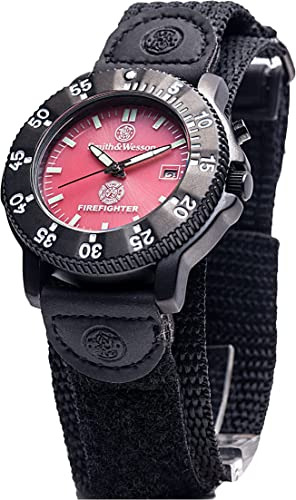 Smith & Wesson Reloj De Bomberos Para Hombre, Correa Negra