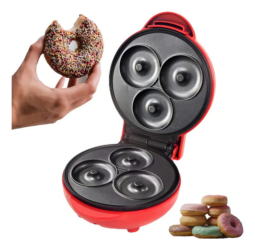 Mini Máquina De Fazer Rosquinhas Donuts Confeitaria Cozinha Cor Vermelho 110v