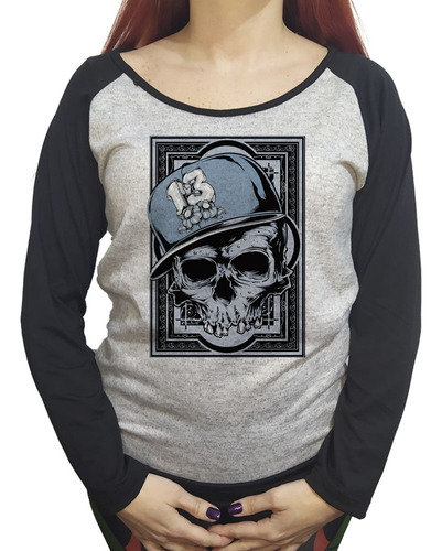 Buzo Lanilla Mujer  Calavera Skull Gorra 13