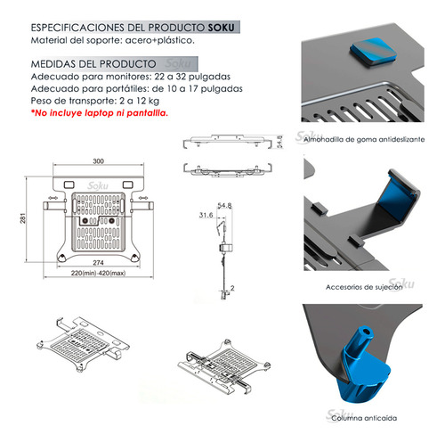 Soporte Soku Tv-hpba5nm1 De Mesa Para Tv/monitor