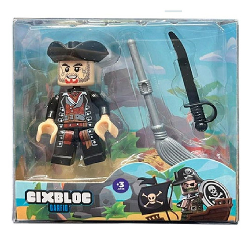 Cixbloc Muñeco Pirata Garfio Traje Negro Y Gris Ik0565