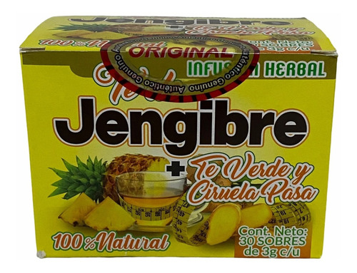 Té De Jengibre Té Verde Y Ciruela 30 Sobres De 3 G C/u