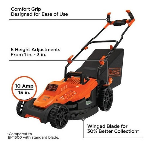 Imagen 5 de 9 de Cortacesped Electrica Black And Decker Bemw472bh 10 Amp 15