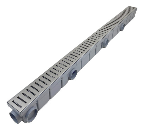Ralo Inox 1 Metro X 6cm Coletor Saídas 40mm Cinza Tr