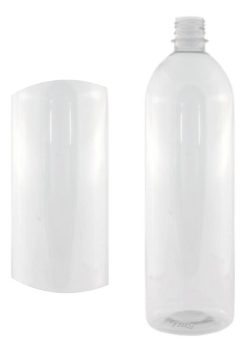 Botella Cilindrica Pet De 1 Litro Con Tapa 100 Piezas Transparente