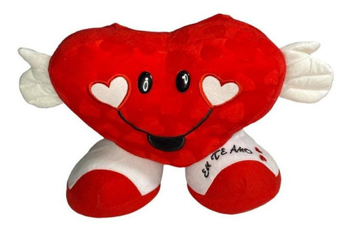 Almofada Decorativa De Pelúcia Formato Coração Com Mãos Love Cor Vermelho e Branco F1719