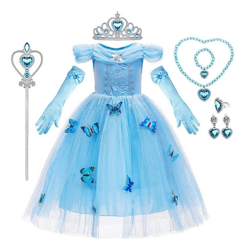 Disfraz De Princesa Cenicienta Para Niña, 9 Unidades