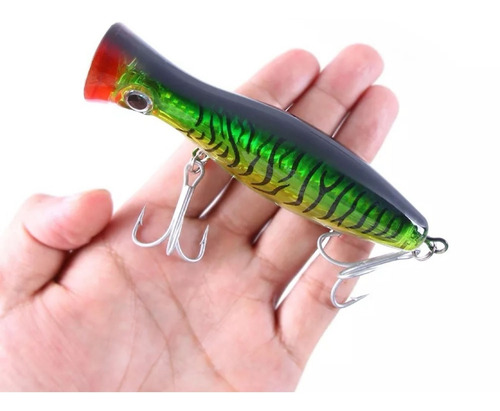 Kit Com 06 Isca Artificial Superficie Popper Grande 13cm 43g Cor Conforme As Fotos - Sku 057