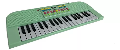 Piano Teclado Infantil Little Pianist Músicas Variadas Verde no Shoptime