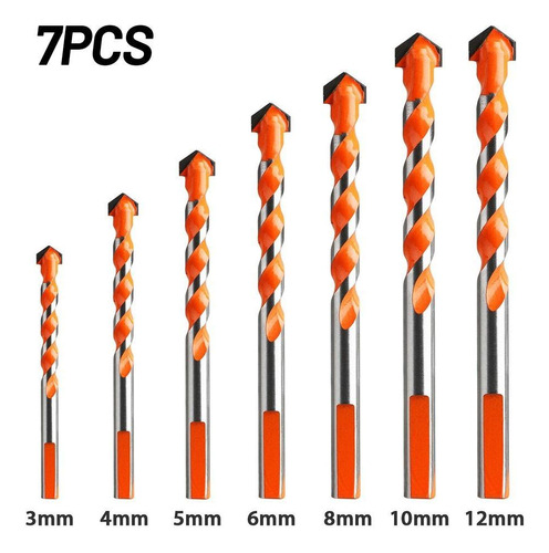 Kit 7 Brocas Fura Tudo Diamantadas Multifuncional Completa