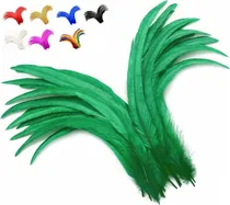 Comprar Plumas De Gallo Naturales En Negro Con 30 Plumas 25-30cm