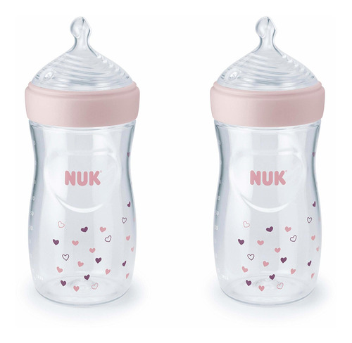 Nuk Simply Natural Biberones Para Bebé, Varios Colores, 9 Oz