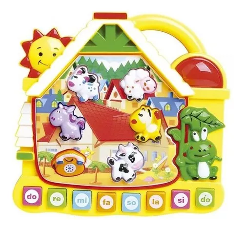 Piano Infantil Teclado Musical Com Sons De Bichinhos Bichos Animais  Pianinho Tecladinho Bebê Presente Menino Menina Cor: - Ri Happy