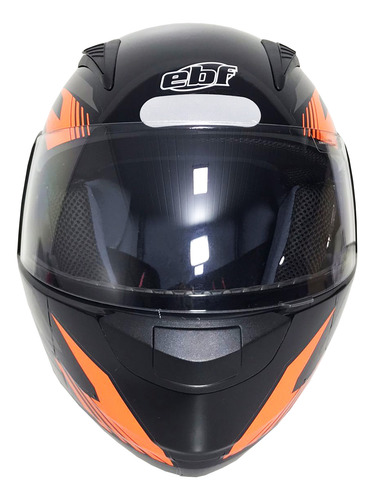 Capacete Unissex Ebf Fast E08 Robocop Preto Laranja Tam 60