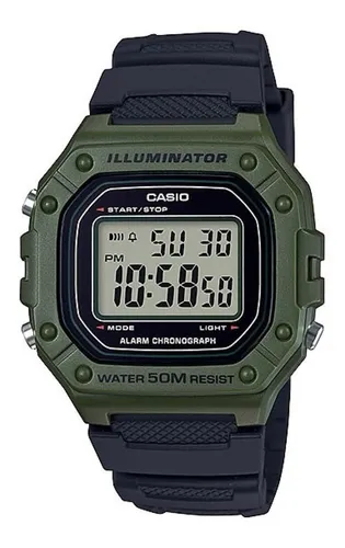 Relógio Casio Masculino Digital Illuminator W-218h-3avdf Correia Preta