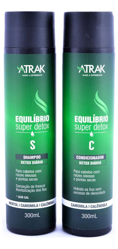 Kit 1 Shampoo + 1 Condicionador Super Detox 300ml Atrak